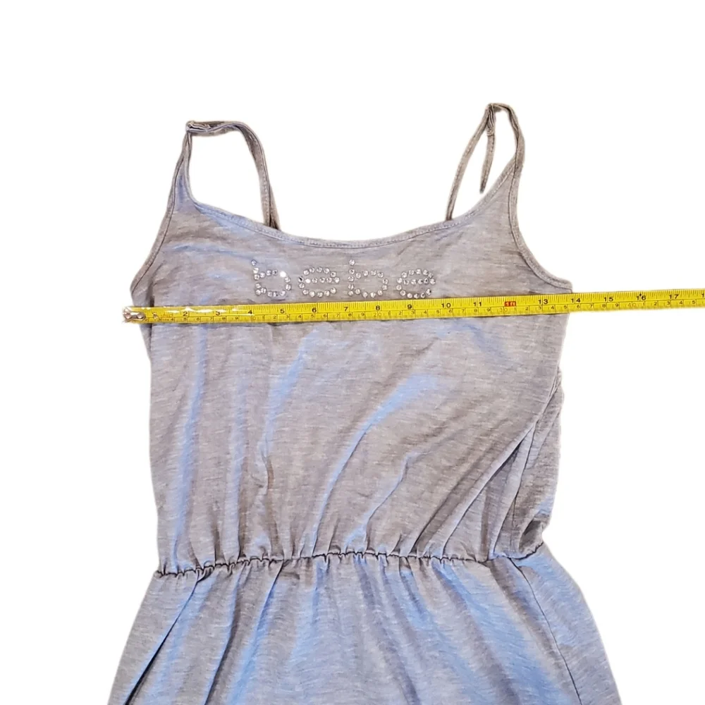 Bebe Silver Gray Maxi Bling Logo Sundress Size Small‎